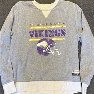 Champion Gray Minnesota Vikings Crewneck Sweater